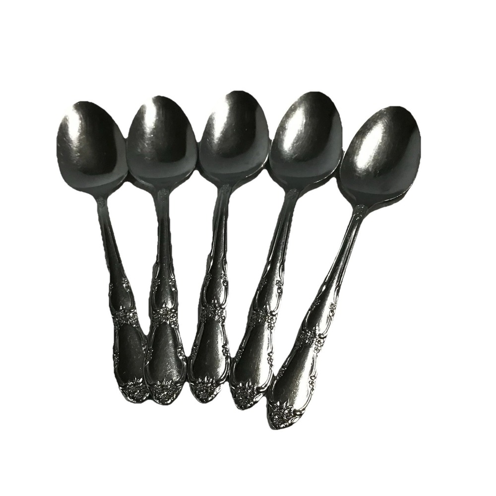 Oneida MANSFIELD Set of 5 Teaspoons WM Rogers Stainless Flatware‎ 6" Replacement